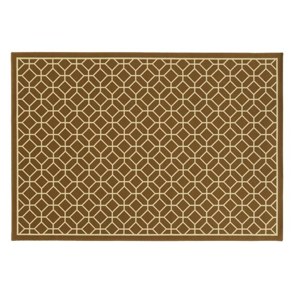 Sphinx By Oriental Weavers Oriental Weavers Riviera 4771L 8 and apos; Round Round - Brown/ Ivory-Polypropylene R4771L240RDST